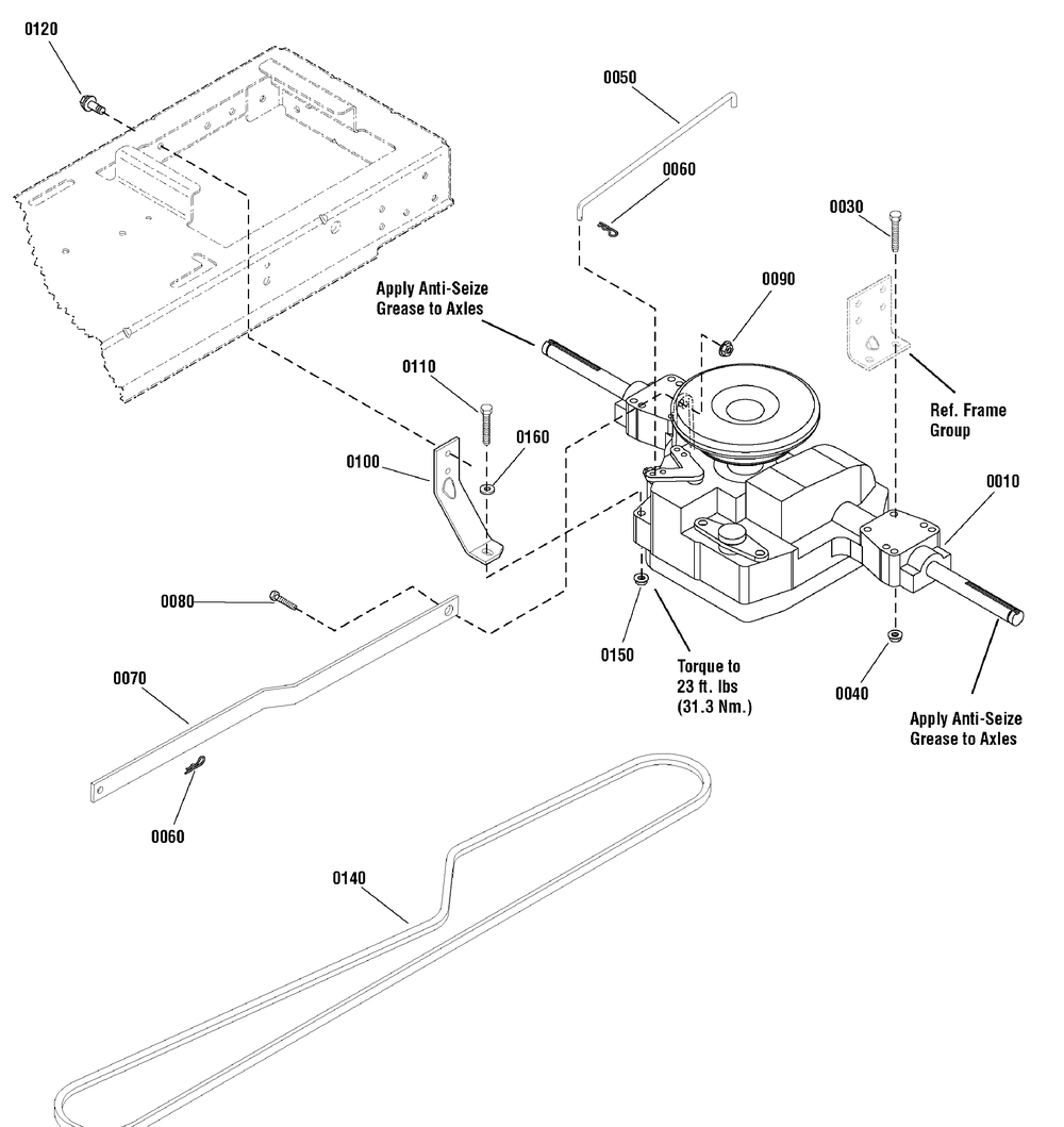 Transmission Group Diagram and Parts List for 2690844-EYK175462H  Briggs and Stratton Lawn Tractor